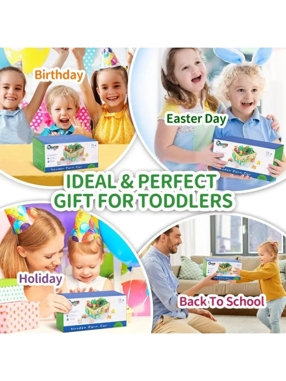 Montessori Wooden Shape Sorting Toys for Toddlers 1-3 Years - Educational Fine